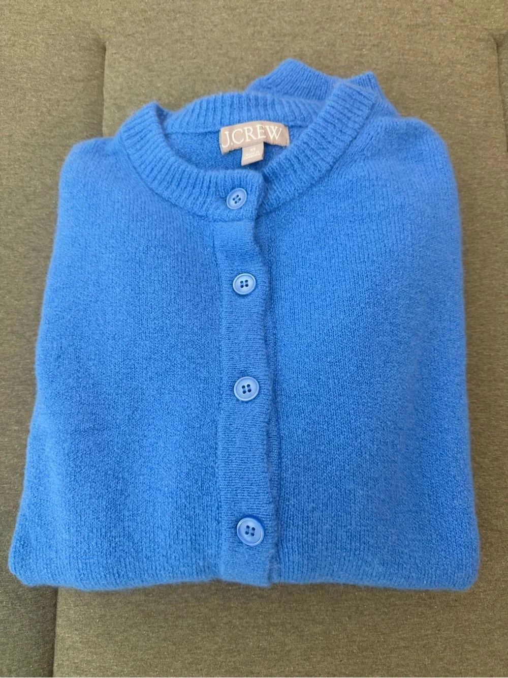 J. Crew Bright Blue Button-Front Wool Cardigan - Picture 1 of 4